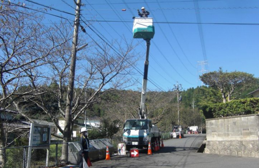 通信ケーブル架線工事